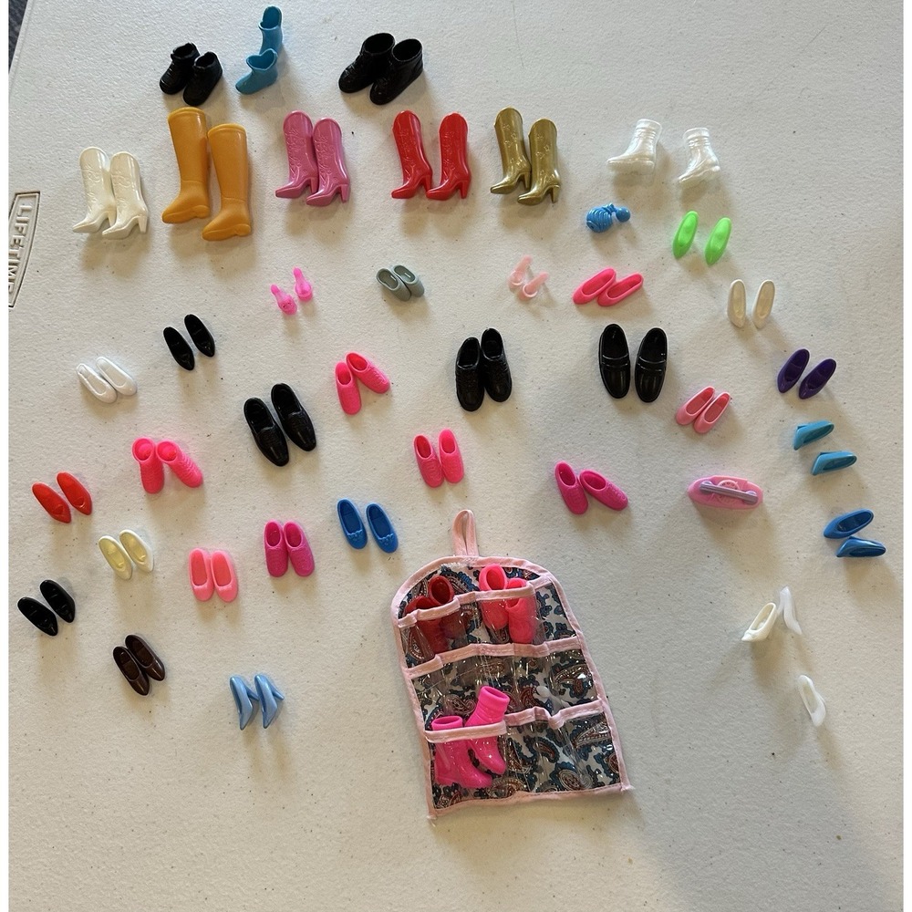 Barbie Doll Shoes Lot 39 Pairs Mixed Matching Boots Heels Sneakers Flats Mattel